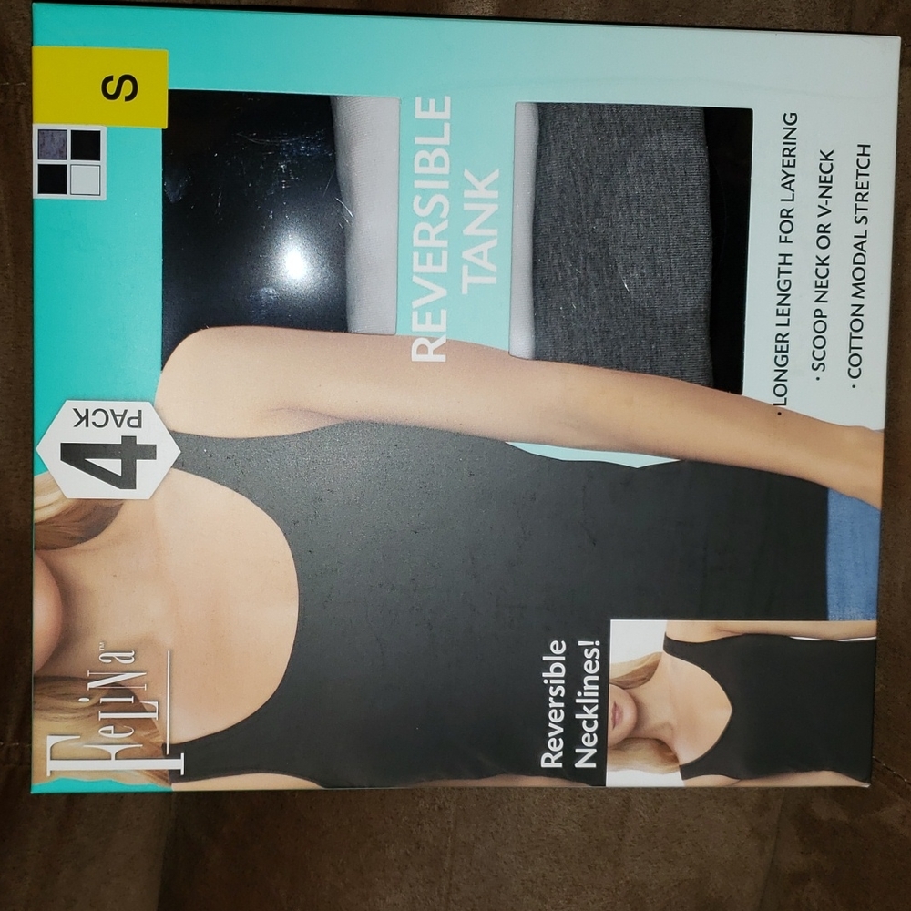 4 Pack Reversible Tank Size S, M